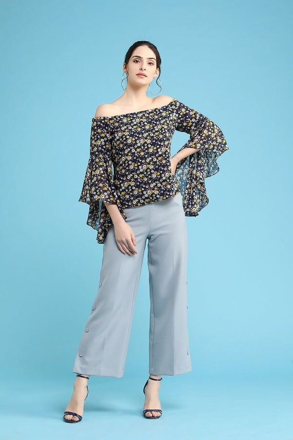 Gipsy Floral Delight Top Navy