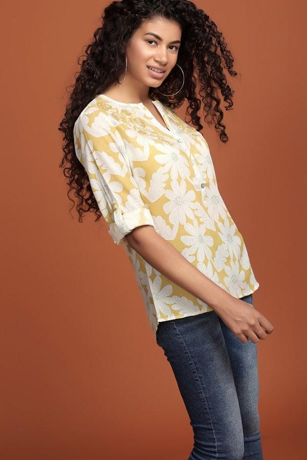 Gipsy Floral Mustard Top Yellow