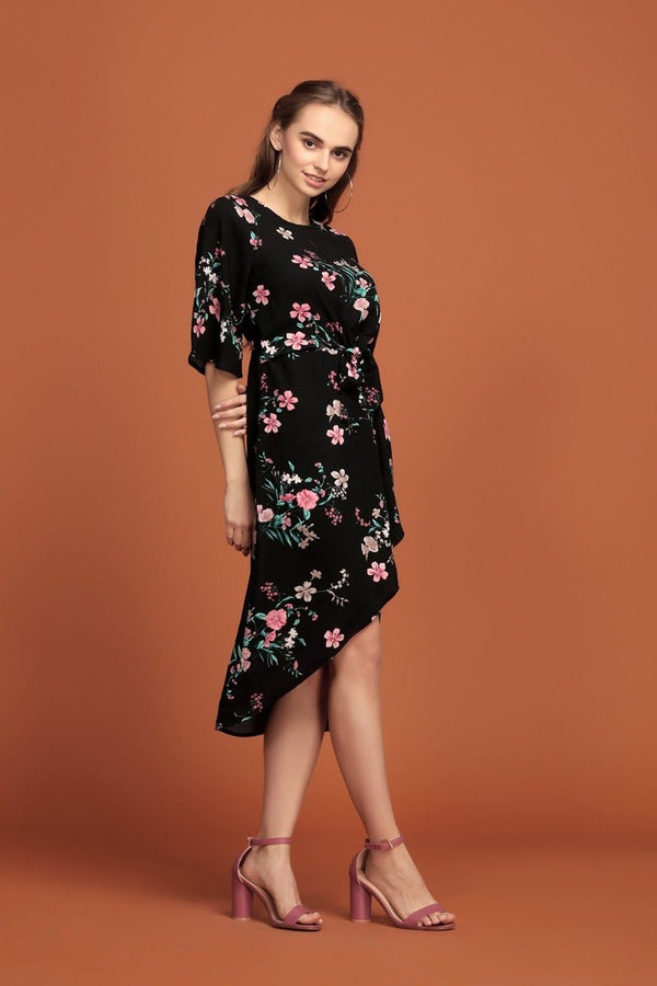 Gipsy Garden Hued Printed Top Black