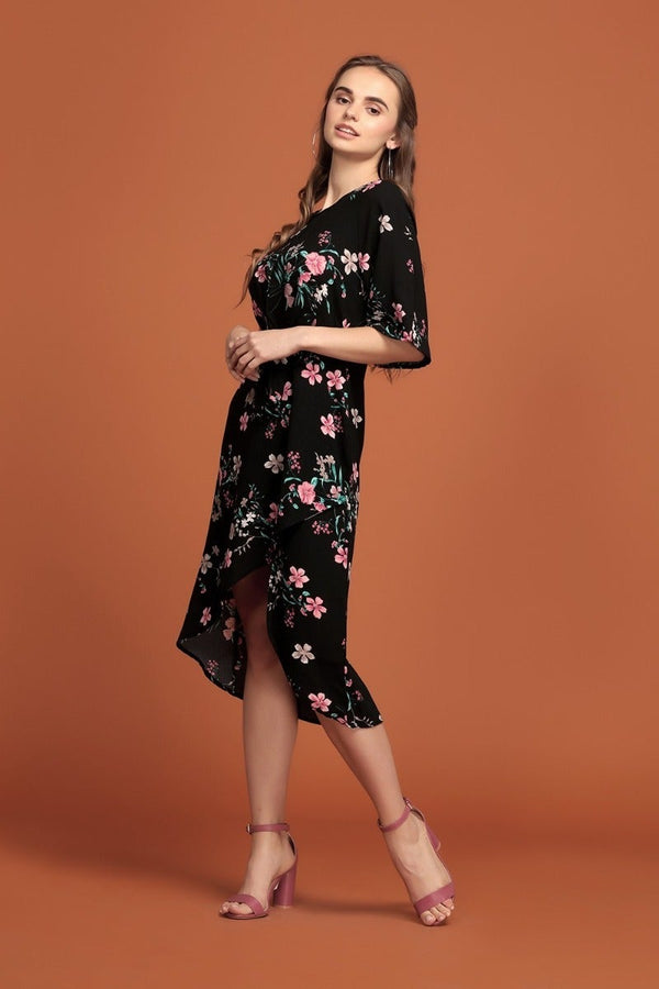 Gipsy Garden Hued Printed Top Black