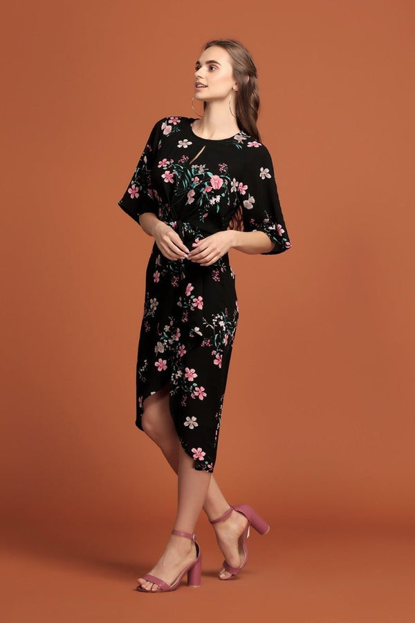 gipsy Garden Hued Printed Top Black