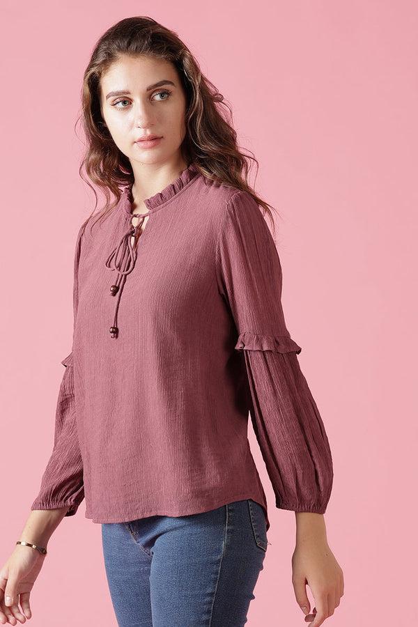 Gipsy Gipsy Aubergine Chiffon Tunic Purple