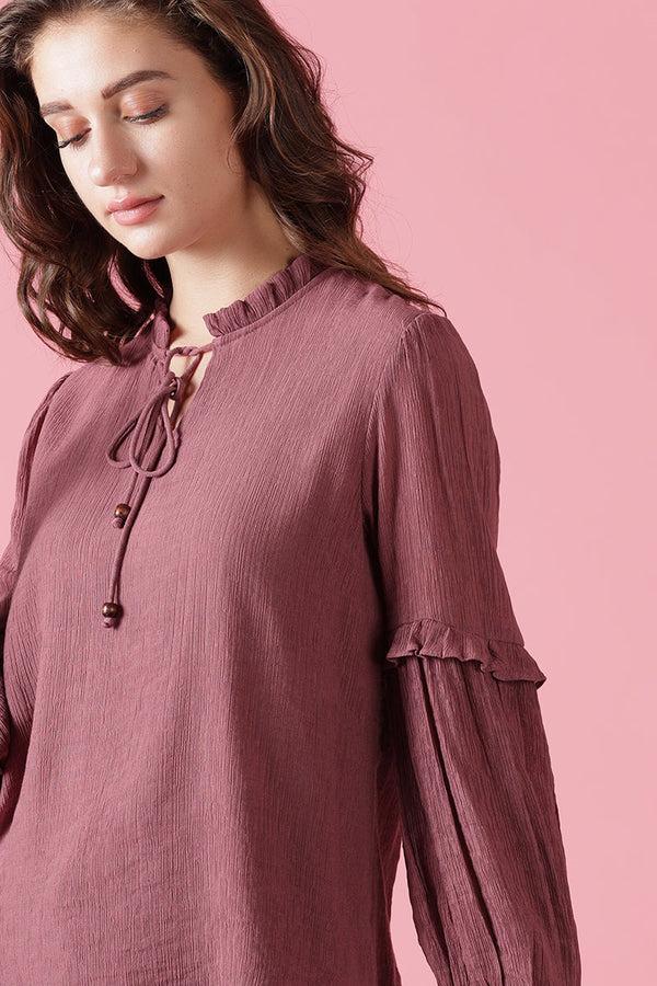 Gipsy Gipsy Aubergine Chiffon Tunic Purple
