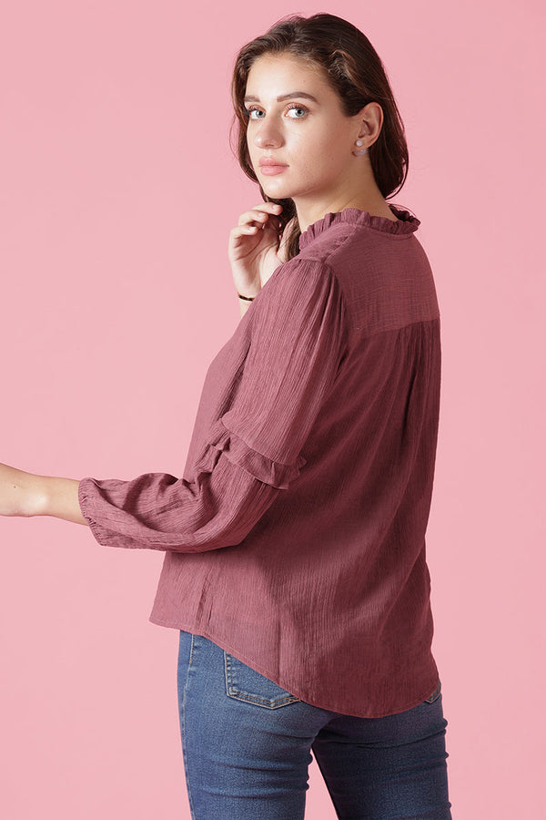 Gipsy Gipsy Aubergine Chiffon Tunic Purple