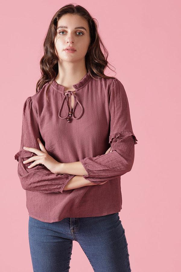 gipsy Gipsy Aubergine Chiffon Tunic Purple