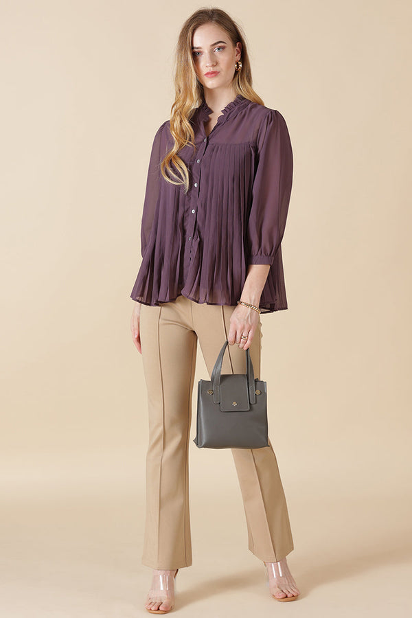 Gipsy Gipsy Aubergine Georgette Shirt Aubergine
