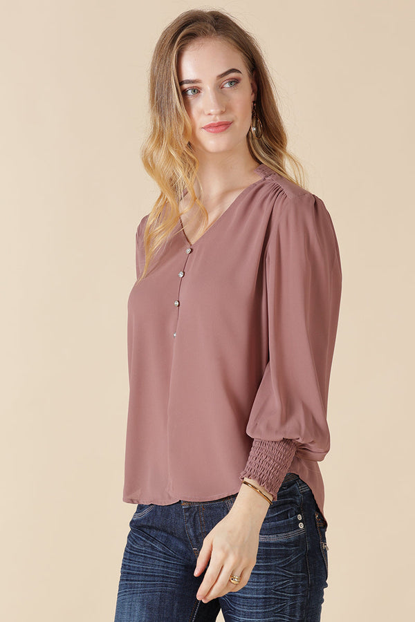 Gipsy Gipsy Aubergine Georgette Tunic Purple