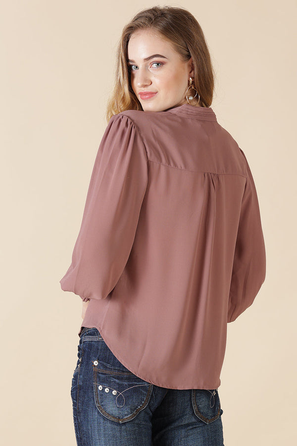 Gipsy Gipsy Aubergine Georgette Tunic Purple