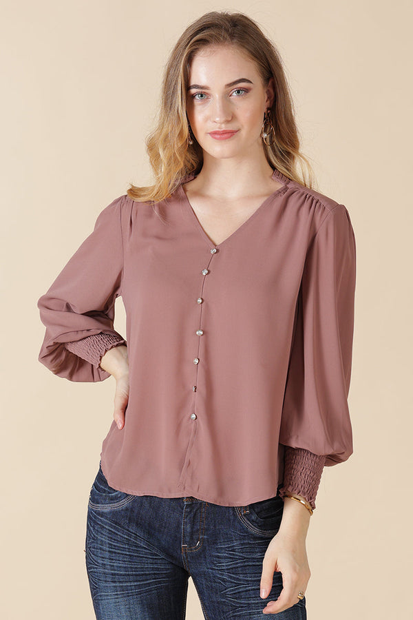 gipsy Gipsy Aubergine Georgette Tunic Purple