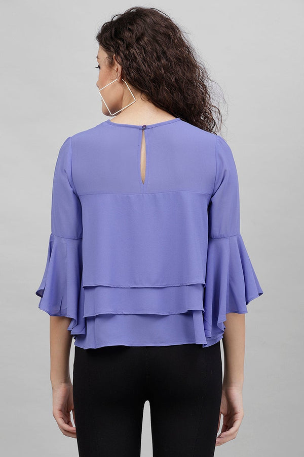 Gipsy Gipsy Azure Blue Polyster Top Blue