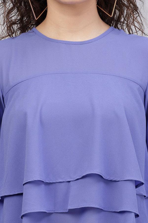 Gipsy Gipsy Azure Blue Polyster Top Blue