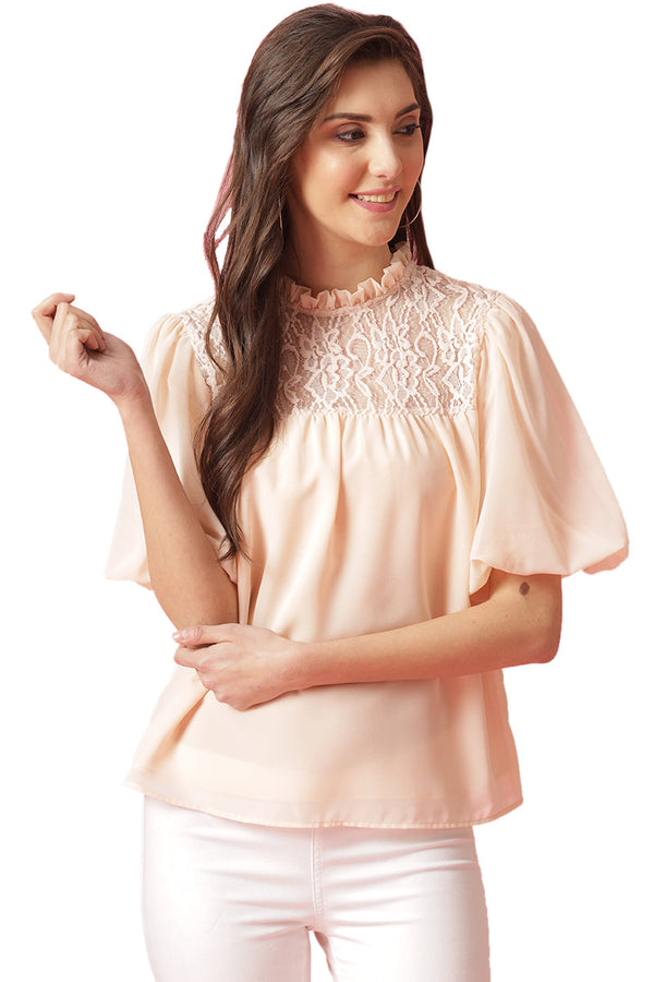 Gipsy Gipsy Baby Pink Georgette Blouse