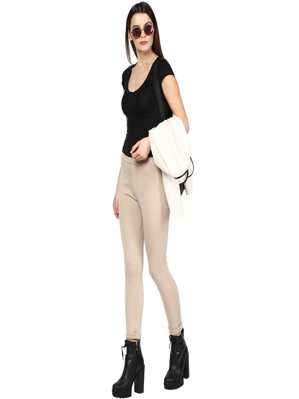 gipsy Gipsy Beige Casual Rayon Jegging Beige