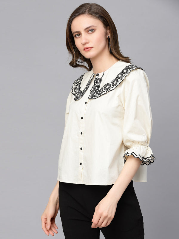 Gipsy Gipsy Beige Cotton Blouse Beige