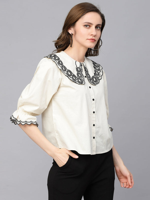 Gipsy Gipsy Beige Cotton Blouse Beige