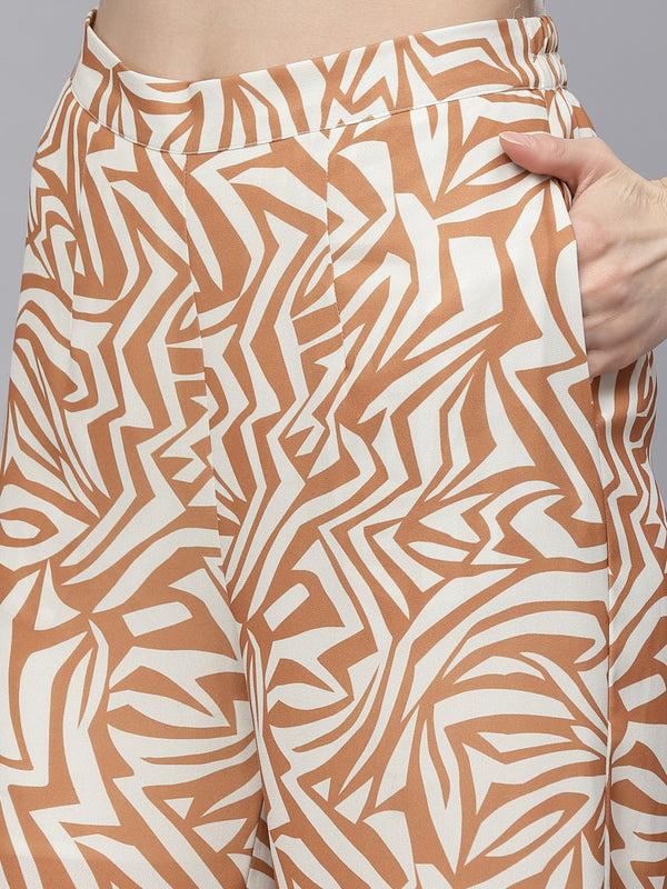 Gipsy Gipsy Beige Georgette Co-Ord Pant Beige