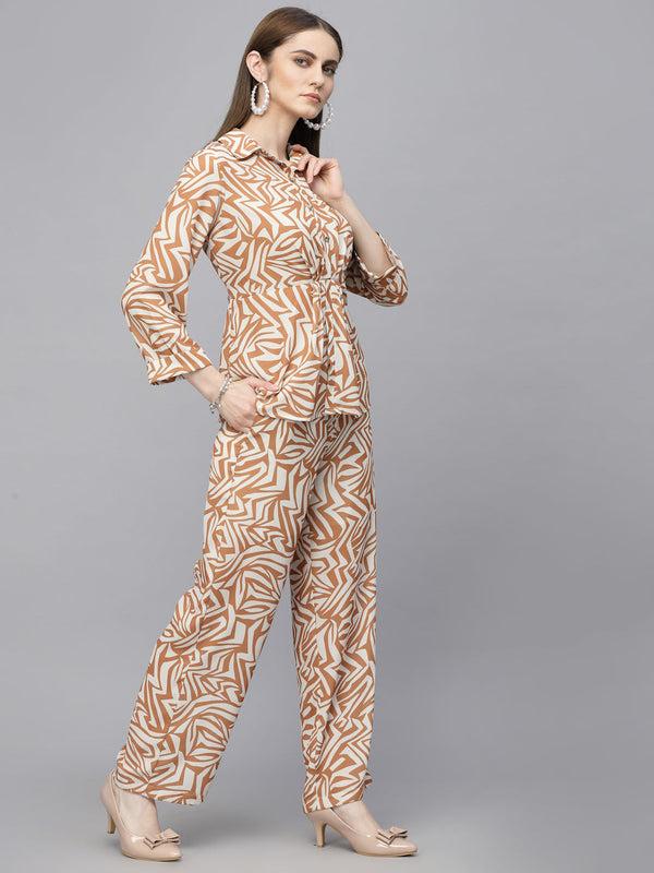 Gipsy Gipsy Beige Georgette Co-Ord Top Beige