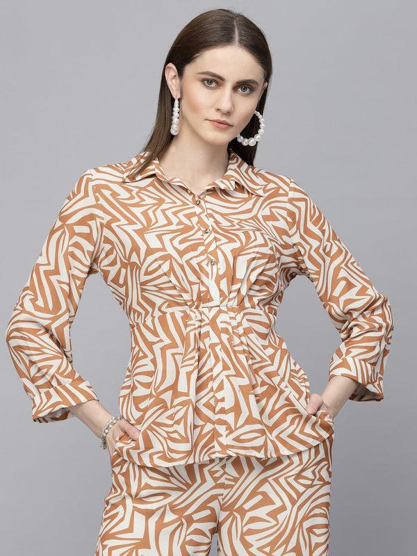 gipsy Gipsy Beige Georgette Co-Ord Top Beige