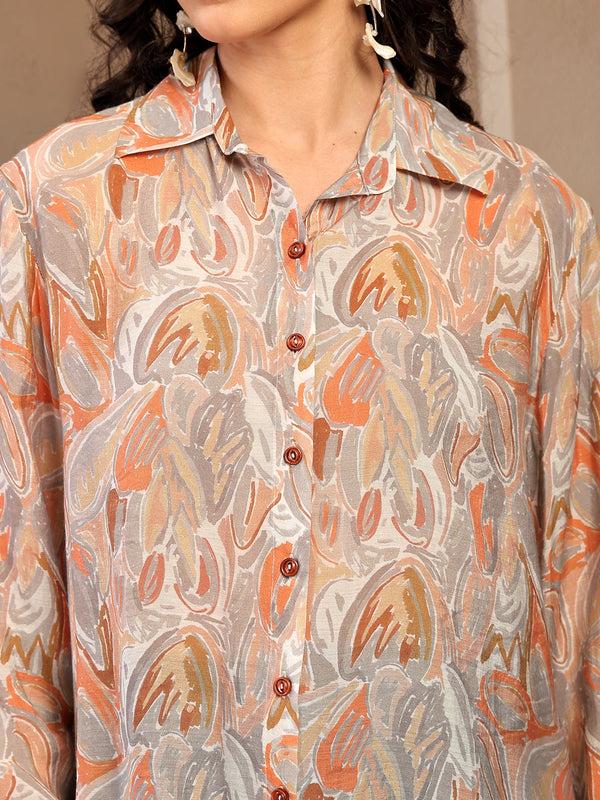 Gipsy Gipsy Beige Printed Shirt