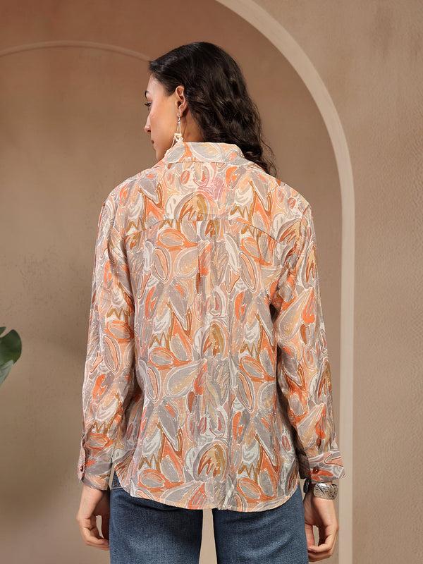 Gipsy Gipsy Beige Printed Shirt