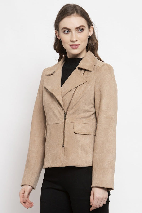 Gipsy Gipsy Beige Solid Polyester Jacket Beige