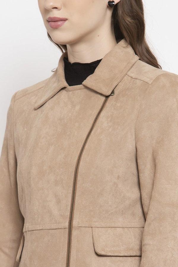 Gipsy Gipsy Beige Solid Polyester Jacket Beige