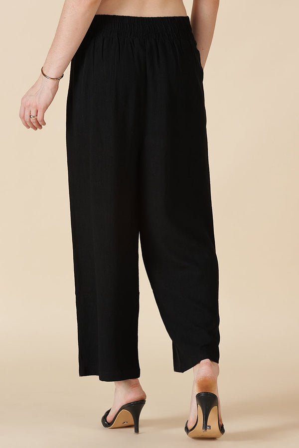 Gipsy Gipsy Black Cotton Ladies Pant Black