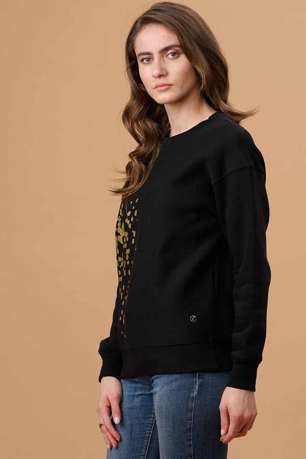 Gipsy Gipsy Black Cotton /Poly Sweat Shirt Black