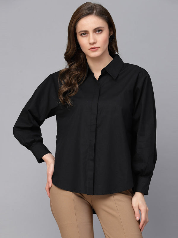 gipsy Gipsy Black Cotton Shirt Black