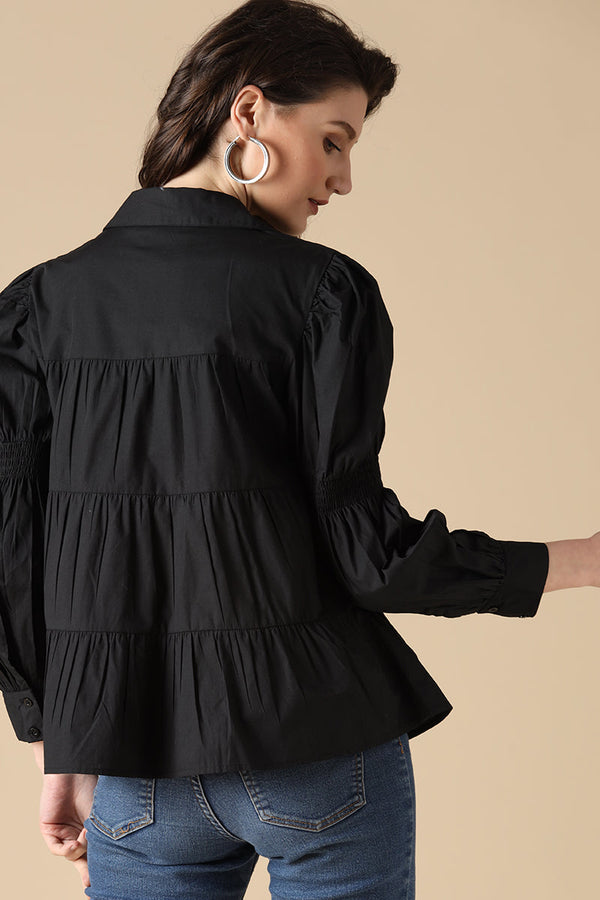 Gipsy Gipsy Black Fashion Cotton Shirt Black