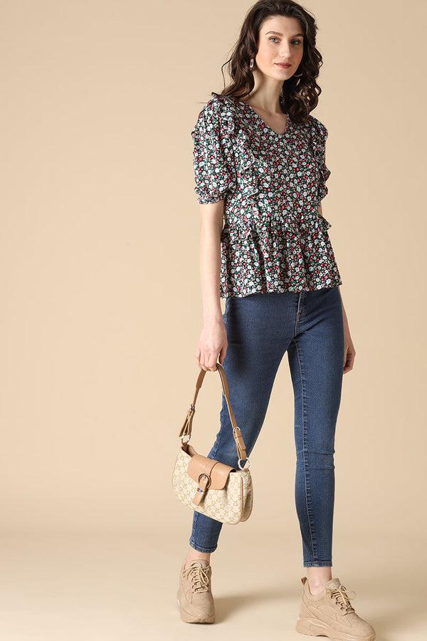 Gipsy Gipsy Black Fashion Rayon Blouse Black