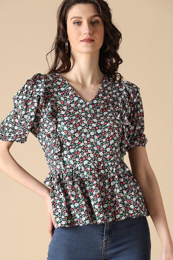 gipsy Gipsy Black Fashion Rayon Blouse Black