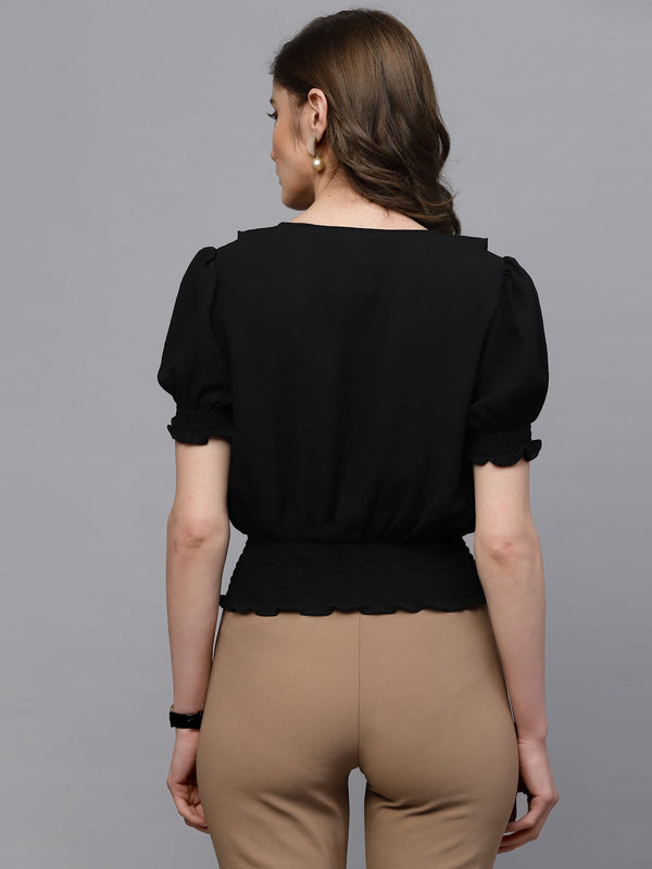 Gipsy Gipsy Black Georgette Blouse Black