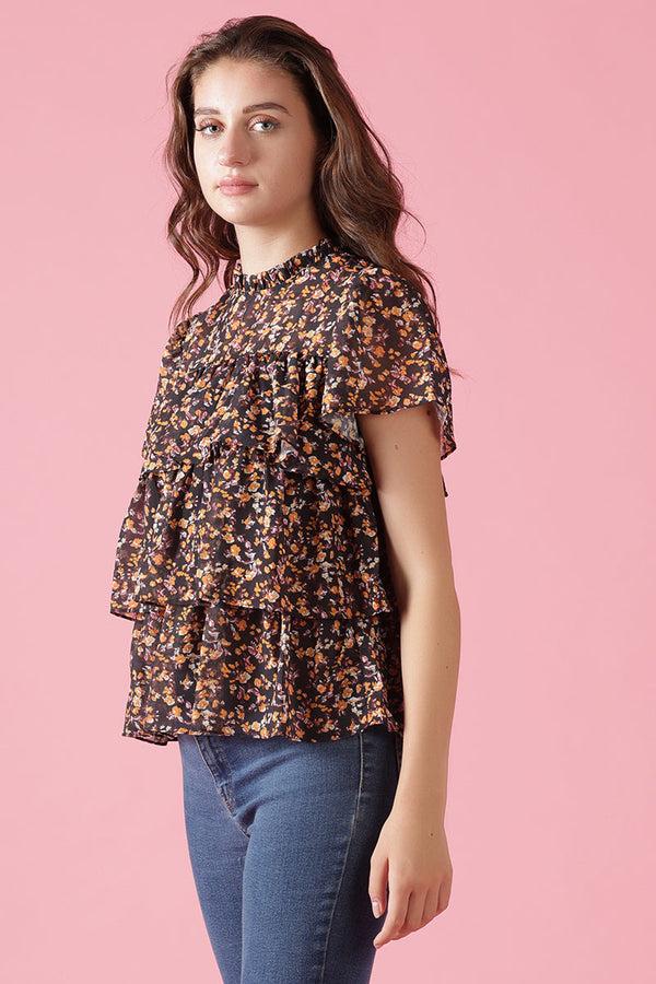 Gipsy Gipsy Black Georgette Blouse Black