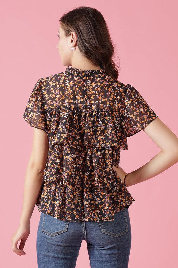 Gipsy Gipsy Black Georgette Blouse Black