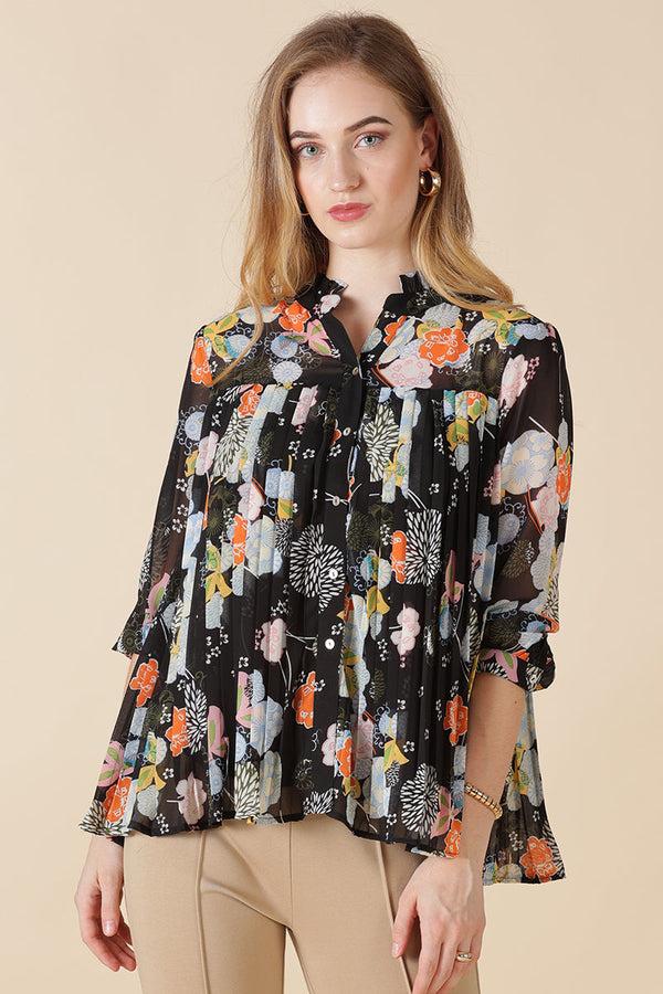 gipsy Gipsy Black Georgette Shirt Black