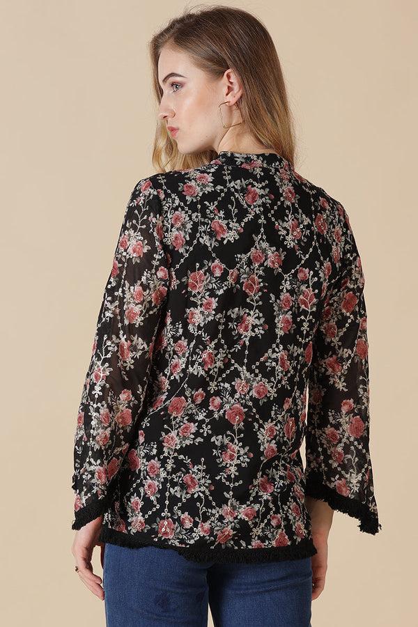 Gipsy Gipsy Black Georgette Tunic Black