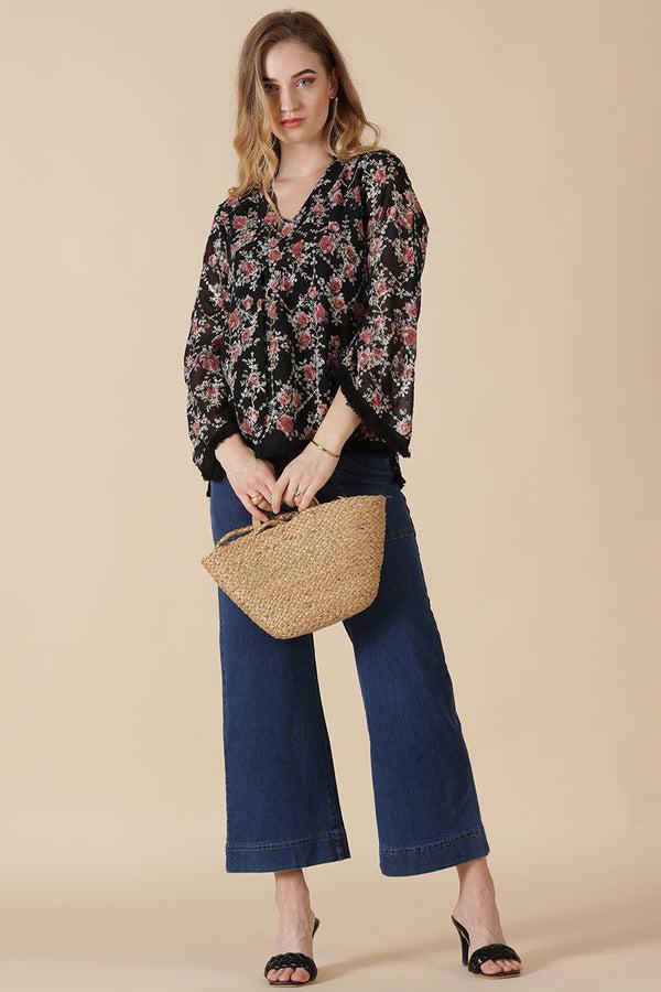 Gipsy Gipsy Black Georgette Tunic Black