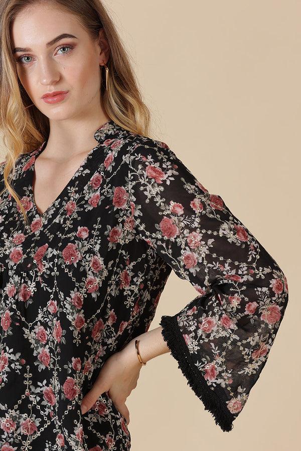 Gipsy Gipsy Black Georgette Tunic Black