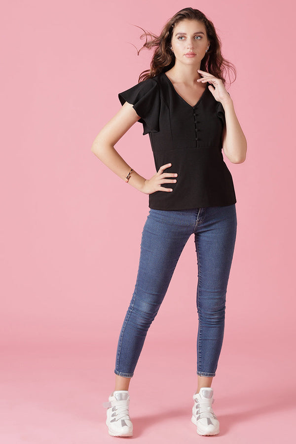 Gipsy Gipsy Black Knit Blouse Black