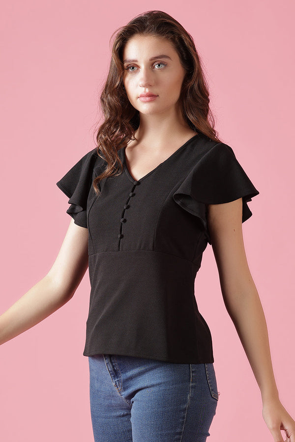 gipsy Gipsy Black Knit Blouse Black