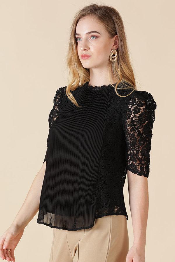 Gipsy Gipsy Black Net Fabric Blouse Black