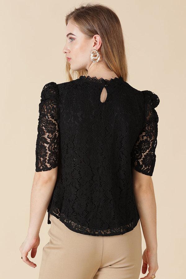 Gipsy Gipsy Black Net Fabric Blouse Black