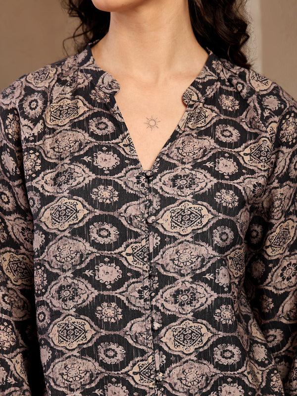 Gipsy Gipsy Black Printed Tunic