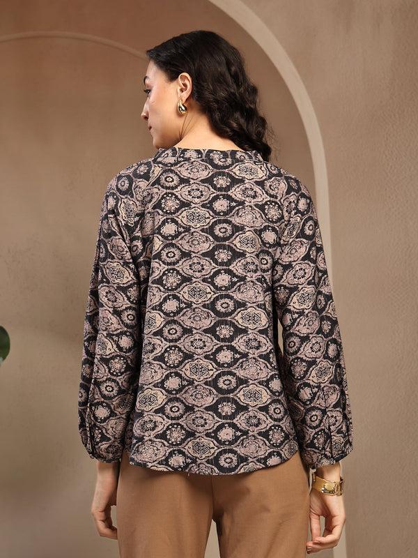 Gipsy Gipsy Black Printed Tunic