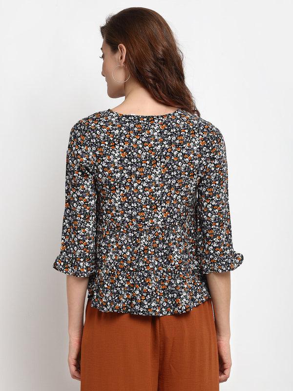 Gipsy Gipsy Black Rayon Crepe Blouse
