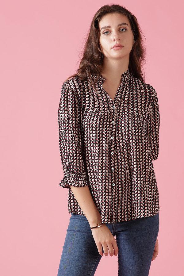 Gipsy Gipsy Black Rayon Shirt Black