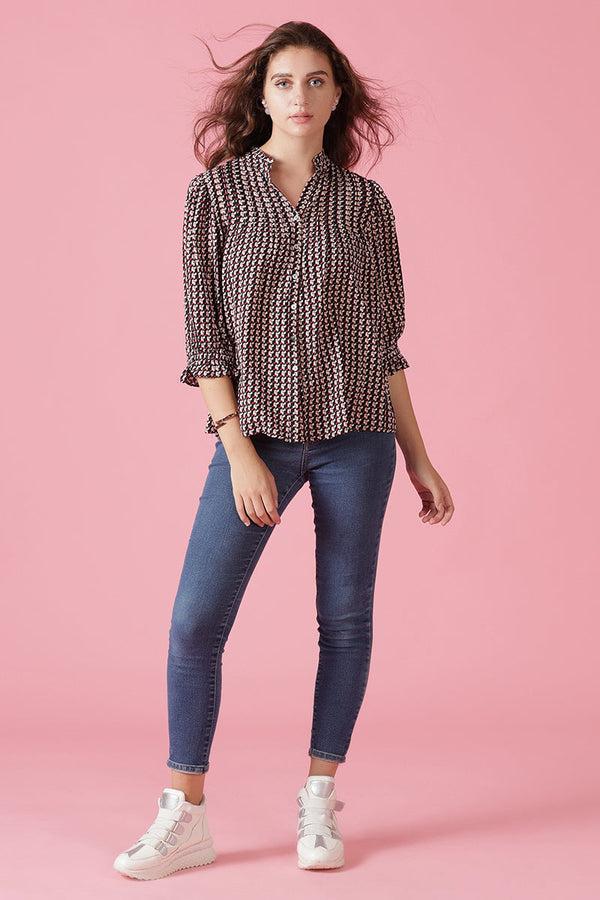 Gipsy Gipsy Black Rayon Shirt Black