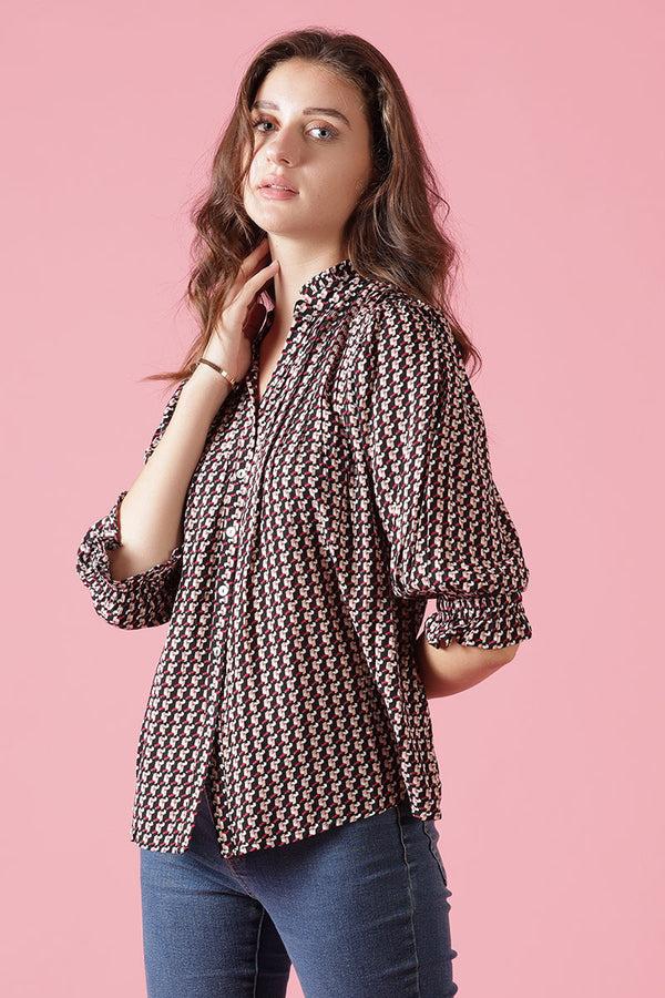 gipsy Gipsy Black Rayon Shirt Black