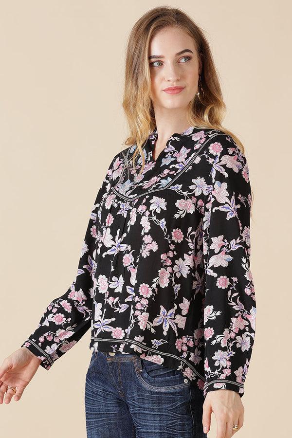 Gipsy Gipsy Black Rayon Tunic Black